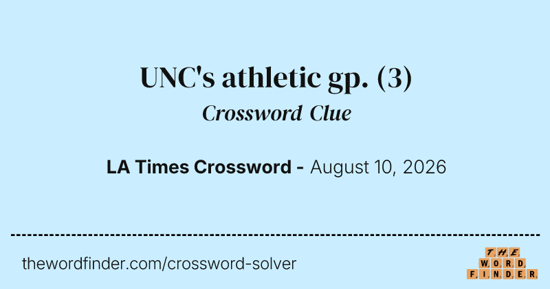 UNC's athletic gp. crossword clue image