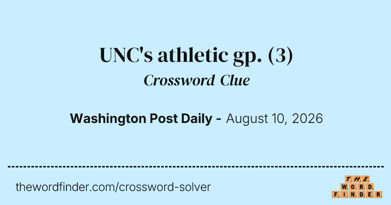 UNC's athletic gp. crossword clue image