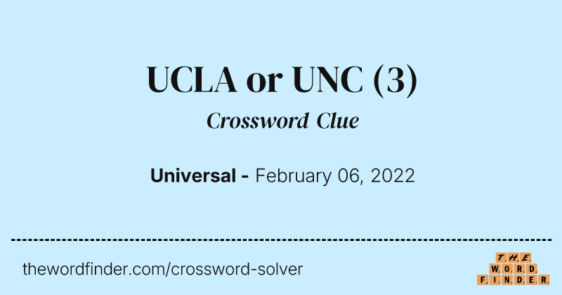 UCLA or UNC crossword clue image