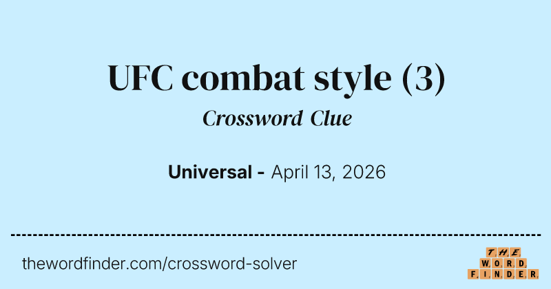 UFC combat style crossword clue image
