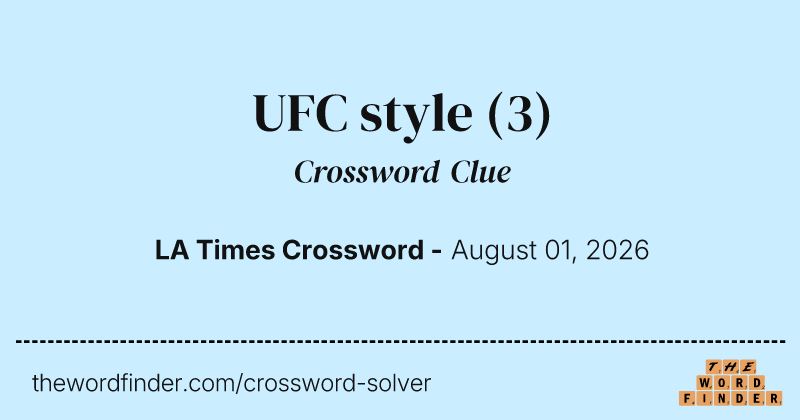 UFC style crossword clue image