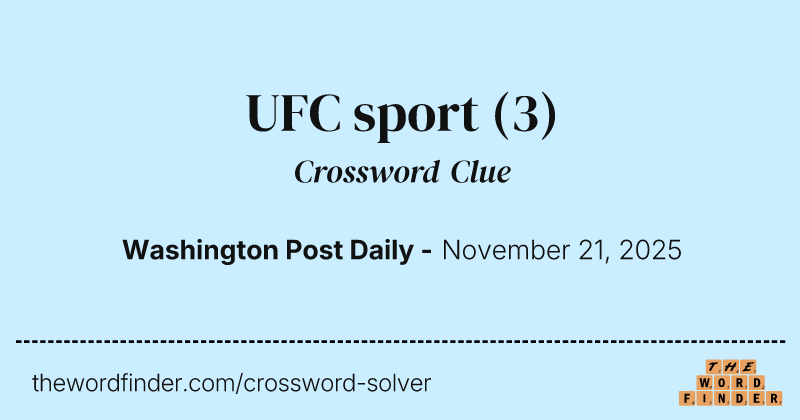 UFC sport crossword clue image