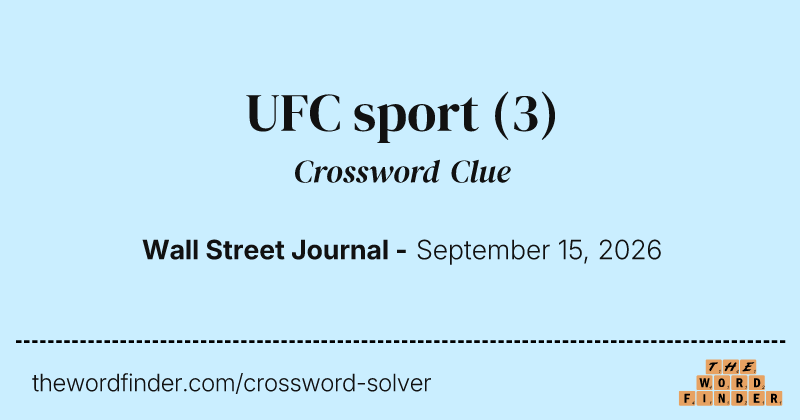 UFC sport crossword clue image