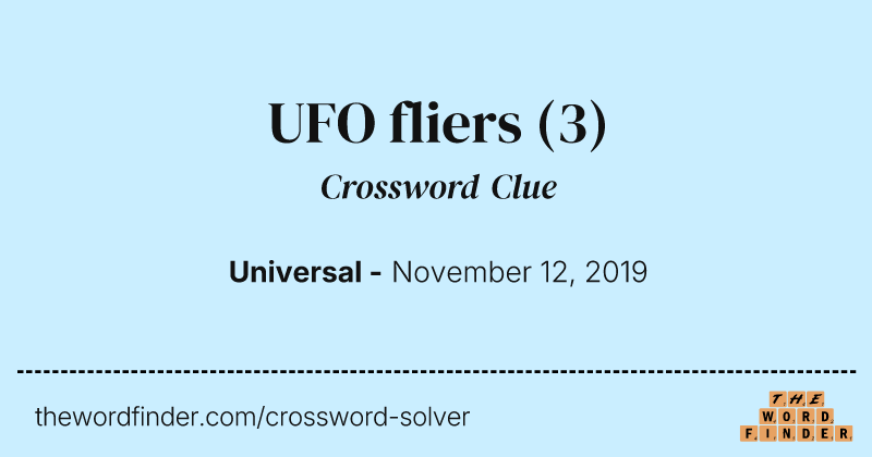 UFO fliers crossword clue image