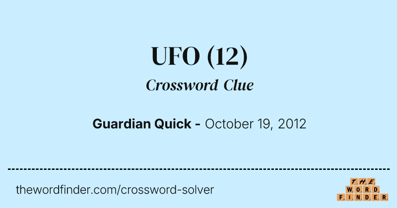 UFO crossword clue image