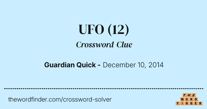 UFO crossword clue image