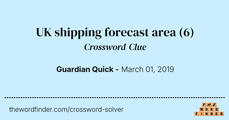 UK shipping forecast area crossword clue image