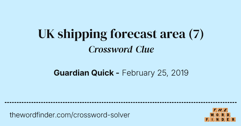 UK shipping forecast area crossword clue image