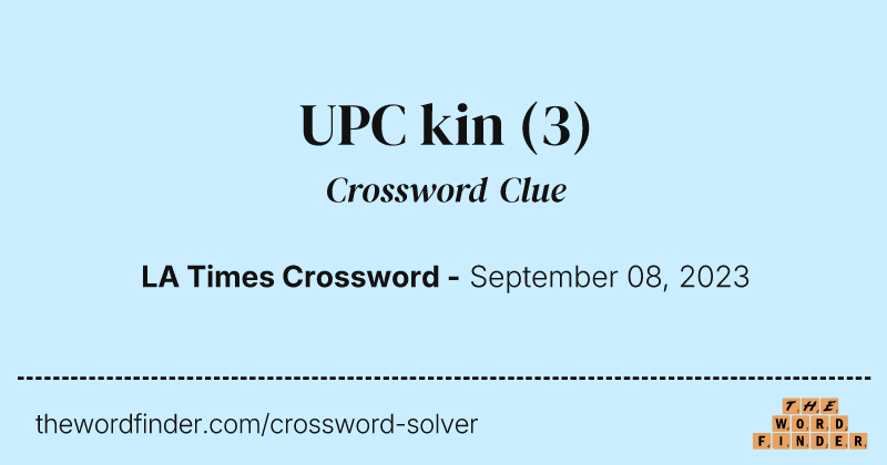 UPC kin crossword clue image