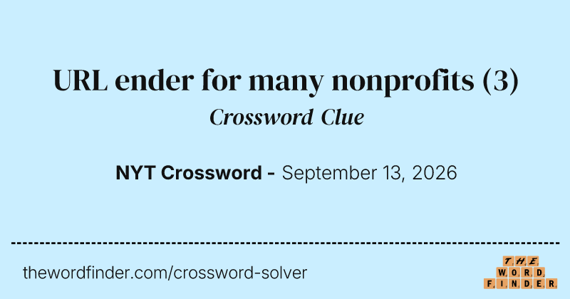 URL ender for many nonprofits crossword clue image