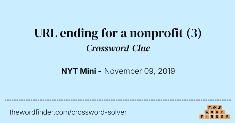 URL ending for a nonprofit crossword clue image