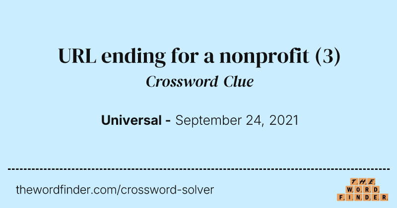 URL ending for a nonprofit crossword clue image