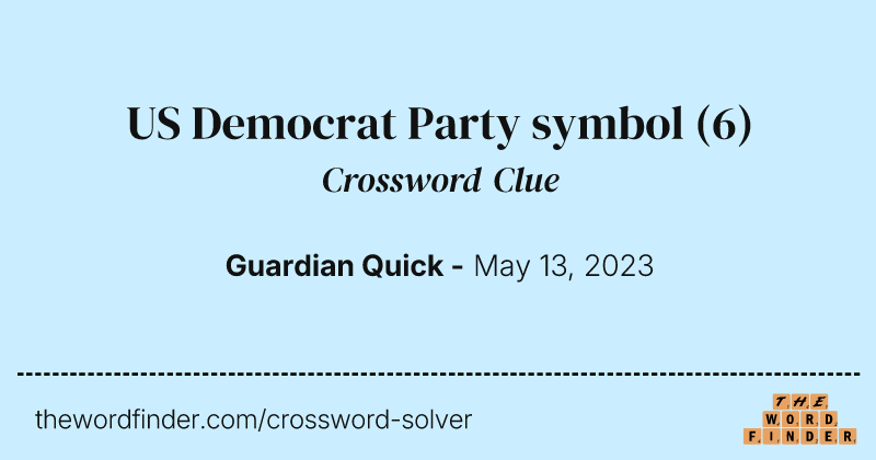 US Democrat Party symbol crossword clue image