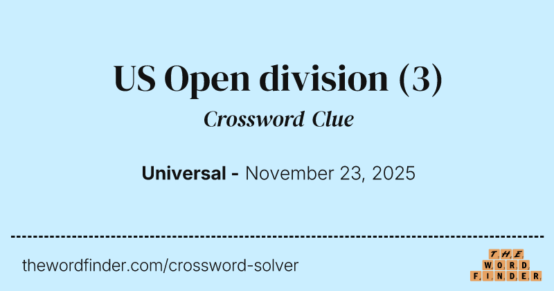 US Open division crossword clue image