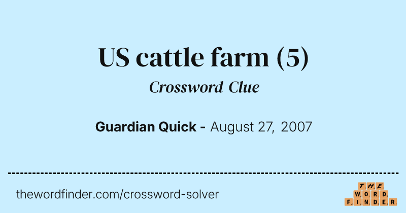 US cattle farm crossword clue image