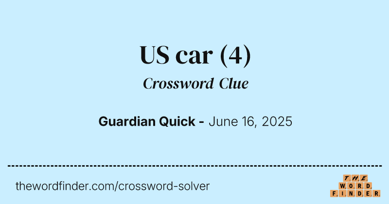 US car crossword clue image
