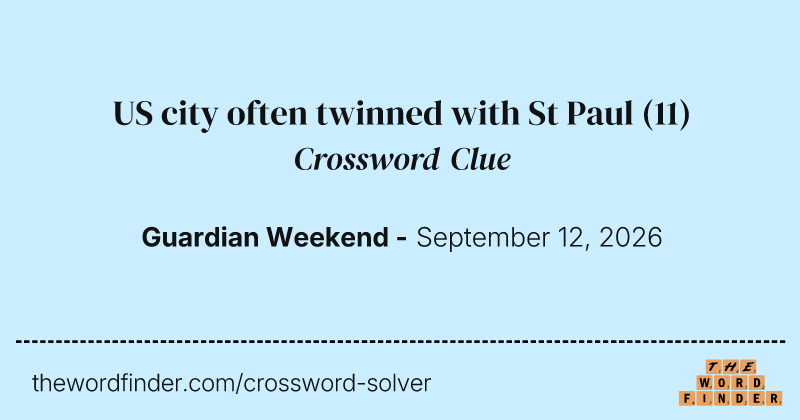 US city often twinned with St Paul crossword clue image