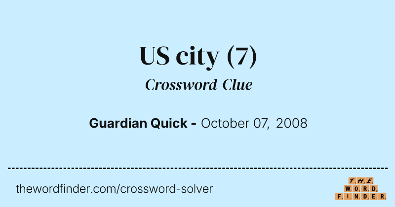 US city crossword clue image