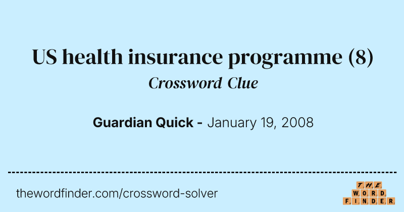 US health insurance programme crossword clue image