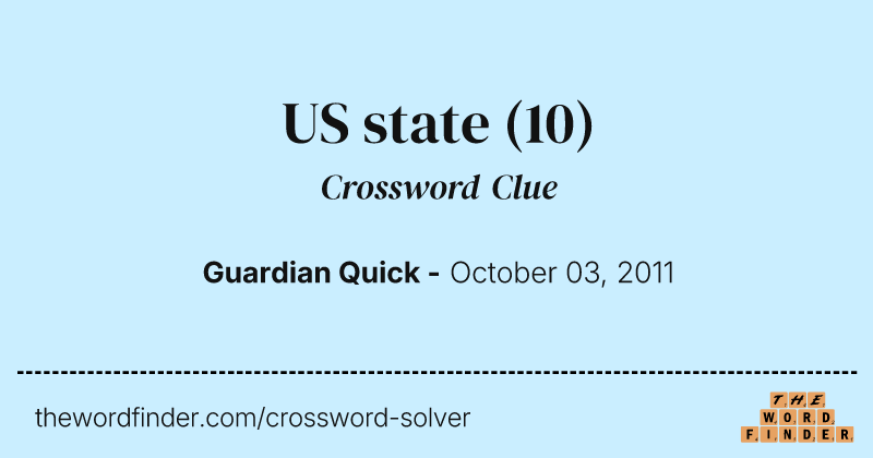 US state crossword clue image