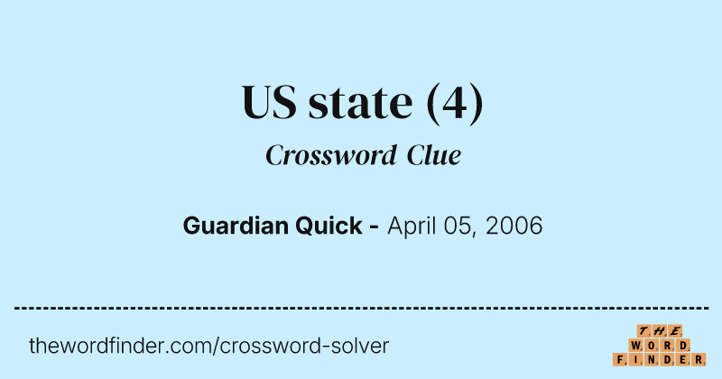 US state crossword clue image
