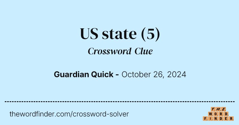 US state crossword clue image