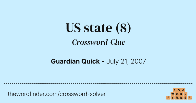 US state crossword clue image