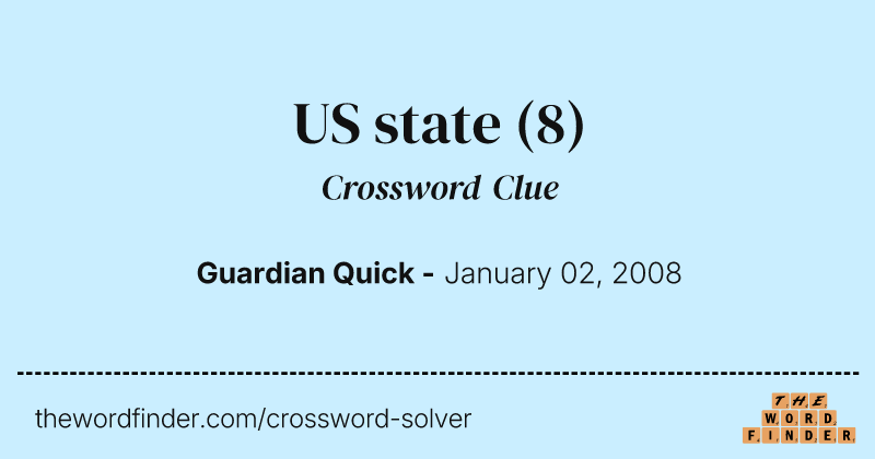 US state crossword clue image