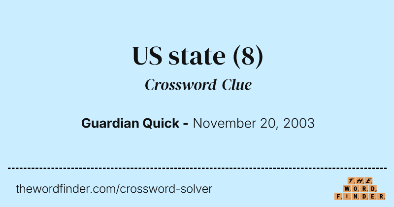 US state crossword clue image