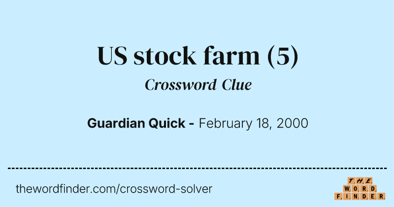 US stock farm crossword clue image