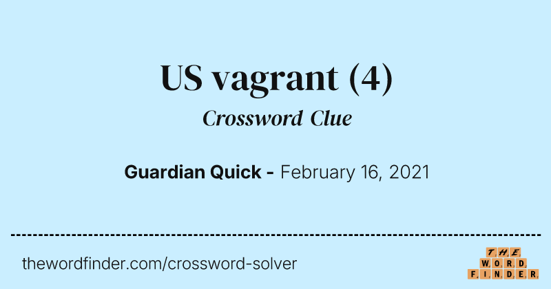 US vagrant crossword clue image