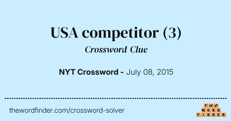 USA competitor crossword clue image