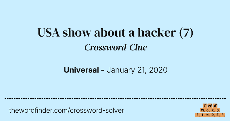 USA show about a hacker crossword clue image