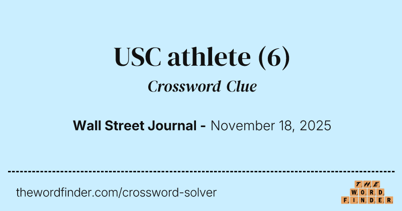 USC athlete crossword clue image