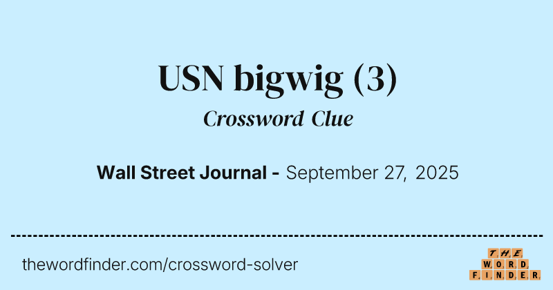USN bigwig crossword clue image