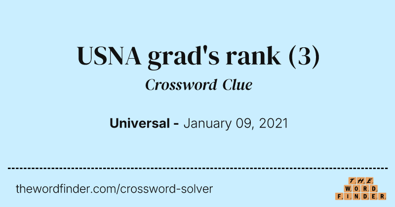USNA grad's rank crossword clue image