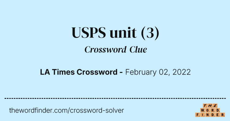 USPS unit crossword clue image