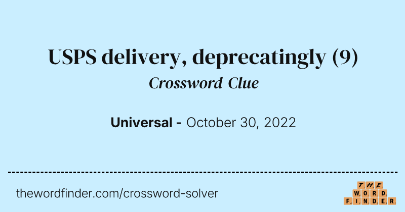 USPS delivery, deprecatingly crossword clue image