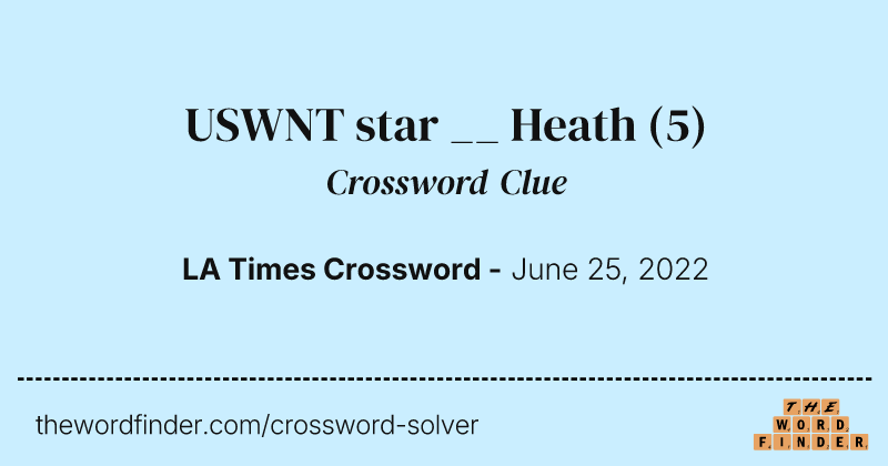 USWNT star __ Heath crossword clue image
