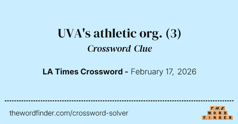 UVA's athletic org. crossword clue image