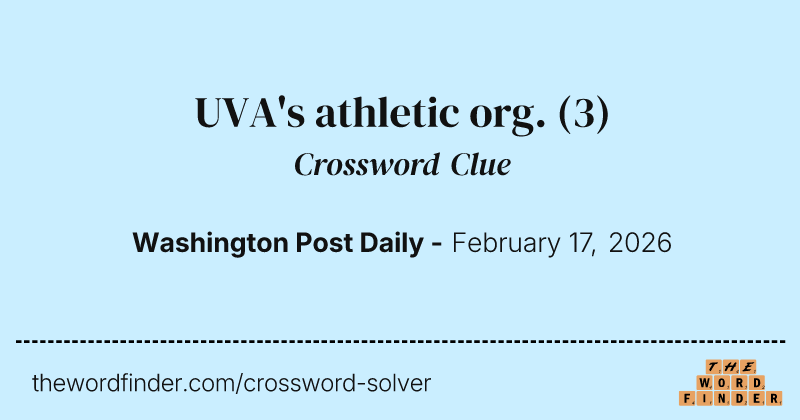 UVA's athletic org. crossword clue image