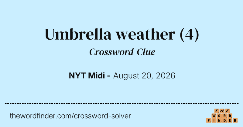 Umbrella weather crossword clue image