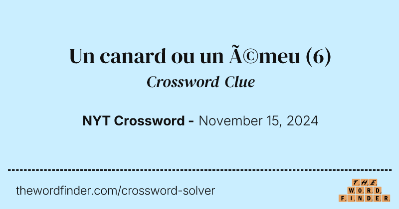 Un canard ou un émeu crossword clue image
