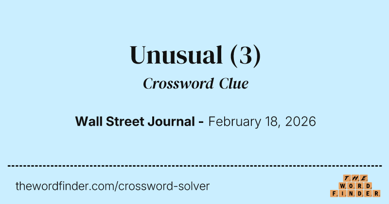 Unusual crossword clue image