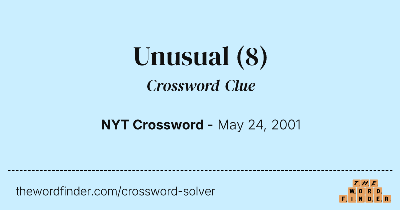 Unusual crossword clue image