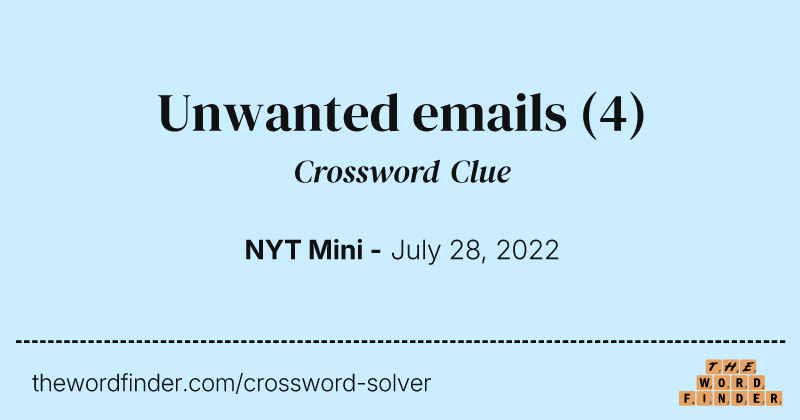 Unwanted emails crossword clue image