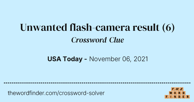 Unwanted flash-camera result crossword clue image