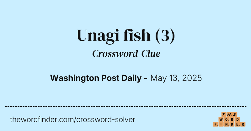 Unagi fish crossword clue image