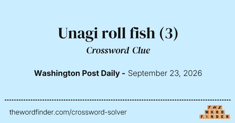 Unagi roll fish crossword clue image