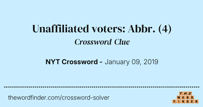 Unaffiliated voters: Abbr. crossword clue image